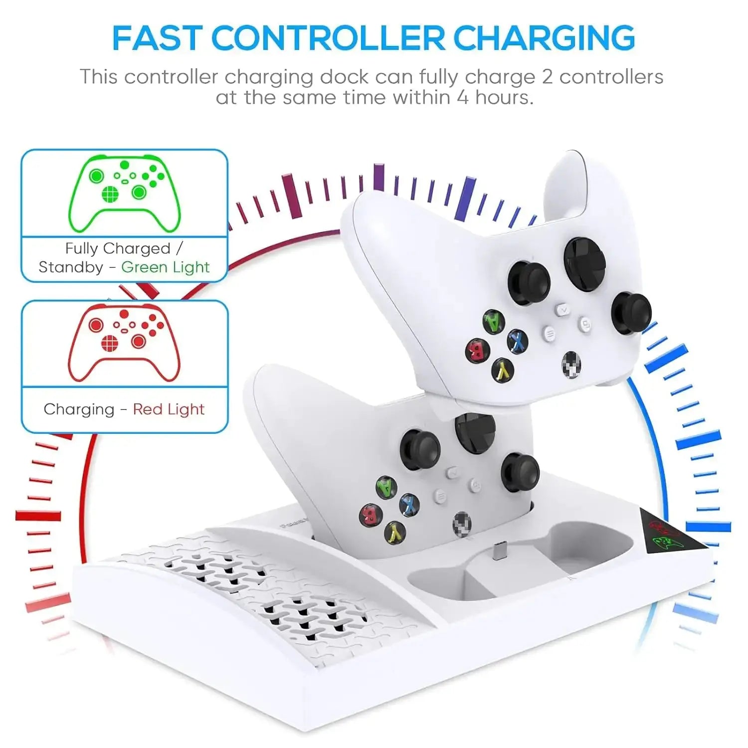 Charger Stand with Cooling Fan for Xbox Series S Console and Controller,Vertical Dual Charging Dock Accessories with 2 X 1400Mah Rechargeable Battery and Cover, Earphone Bracket for XSS G Cameron Sales